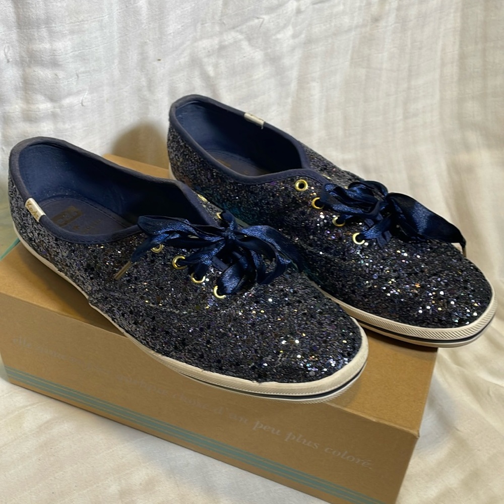 Keds for Kate Spade Glitter shoes in 8.5M, in Navy Multi Glitter